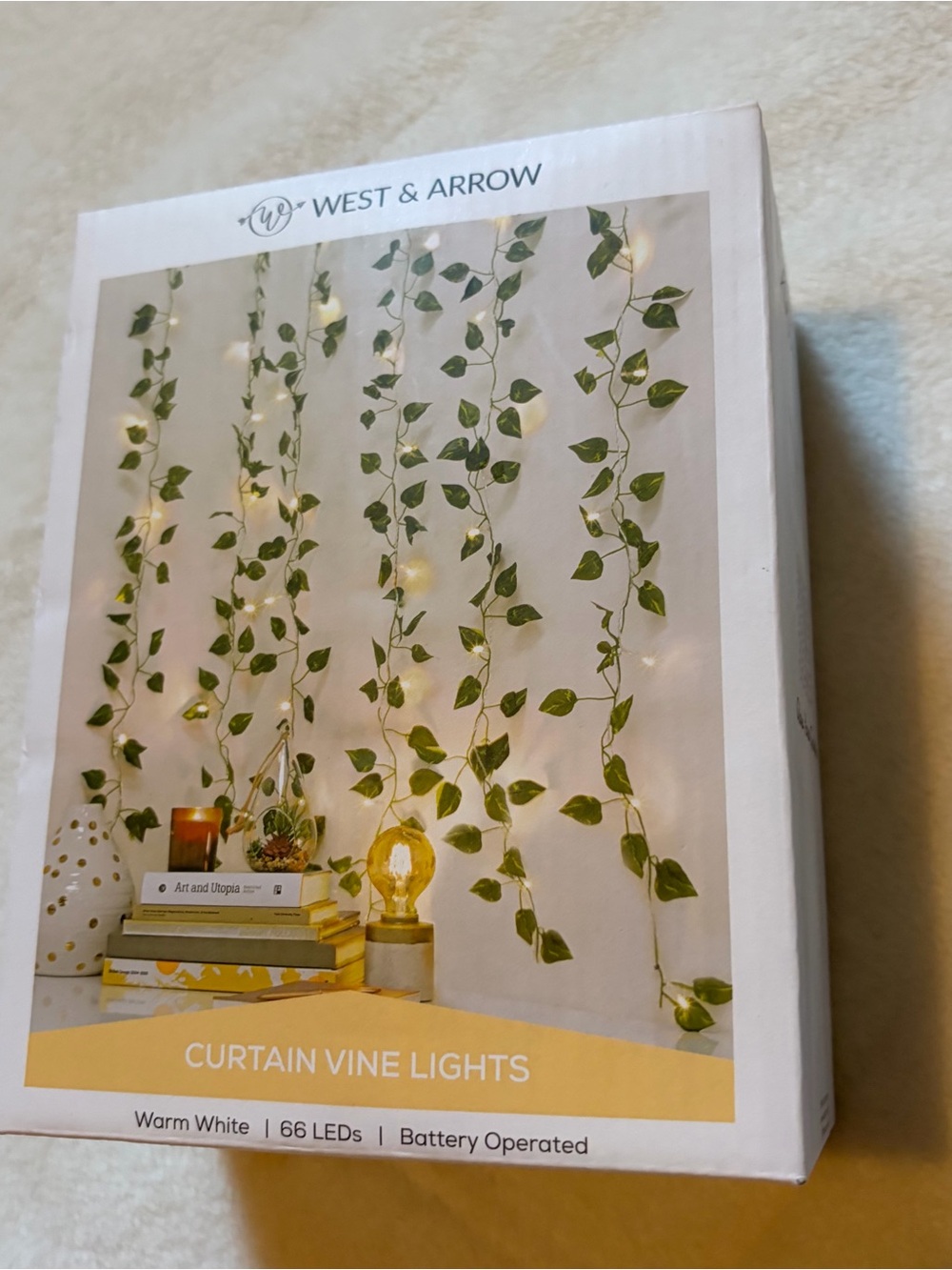Target Curtain Vine Lights - Green Leaves with Warm White LEDs